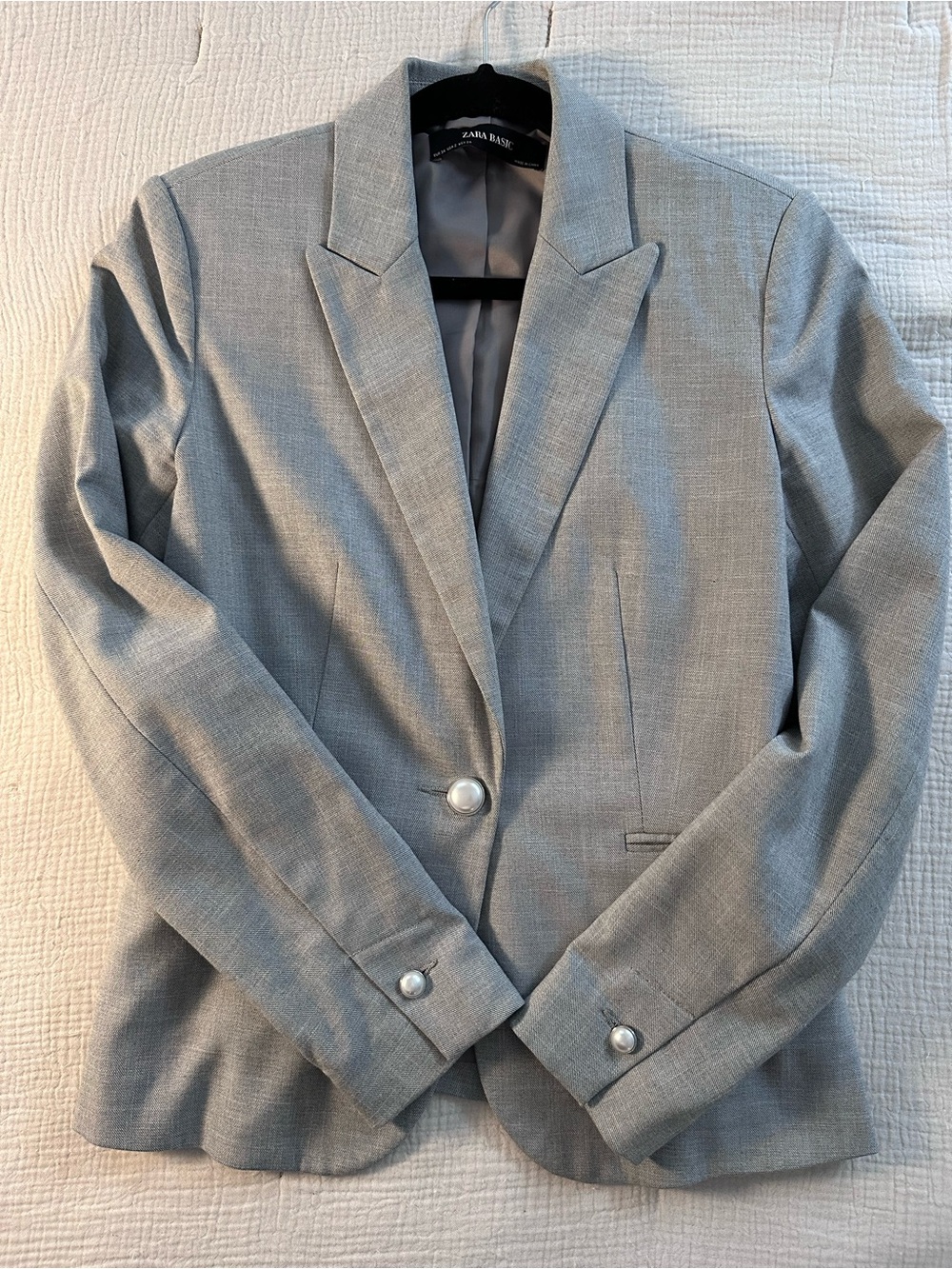 ZARA Gray Fitted Blazer Size 2 Small